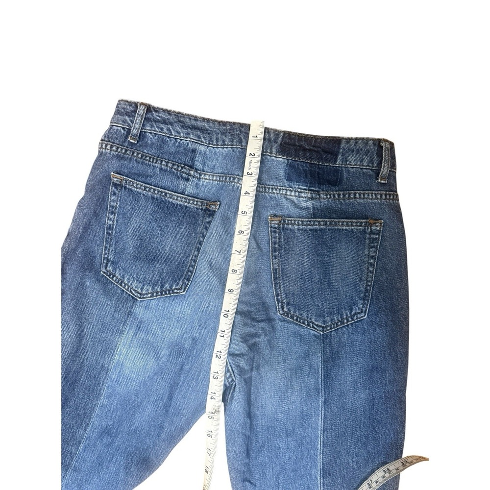 Sandro Hani Patchwork Jeans Blue VTG 29x24 High Rise Zip Fly Cropped 40 - Picture 7 of 8